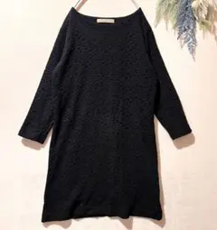 642【GLOBAL WORK】パーティードレス　レース　黒　結婚式　お呼ばれ