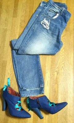 DIANA　リボンショートブーツ、ハイヒール