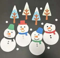 12月 1月 2月 冬の壁面飾り 雪だるま スノーマン クリスマス