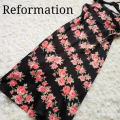 リフォメーション ノースリーブ フローラル ワンピース ロング丈 15ar XL