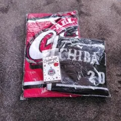 千葉ロッテマリーンズ 応援タオル 赤黒、謎のさなかチアアップシール 未開封未使用