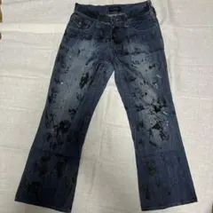 古着　used 00s archive y2k フレア デニムパンツ グランジ