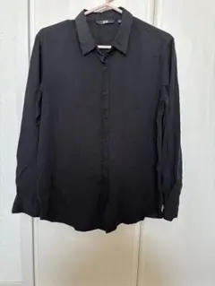 UNIQLO レーヨンブラウス 長袖 ブラック Mサイズ