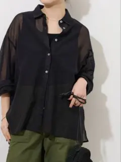 JOURNAL STANDARD relume コットン　メッシュシャツ　黒