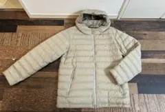 新品　ダントン　超軽量ダウンジャケット　フード付　グレージュ　L