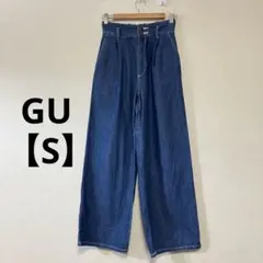 GU ライトデニムタックワイドパンツ　338594 春夏