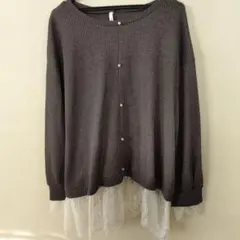 在庫のみ‼️完売品★VanillaStudioレース装飾チュニック4L 新品チャ