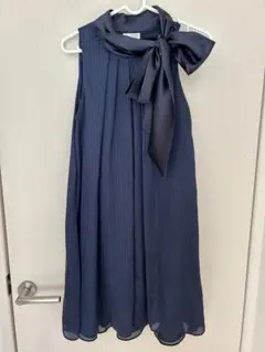 フォーマルワンピース　結婚式　ネイビー　a.r.w