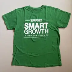 【USA古着】両面ロゴプリントTシャツ/Green系 Size:L