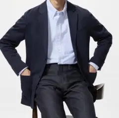 UNIQLOコンフォート2Bジャケット（ウールライク） M ネイビー