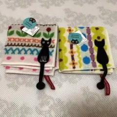 【新品未使用】Atsuko Matano ネコ刺繍タオルハンカチ
