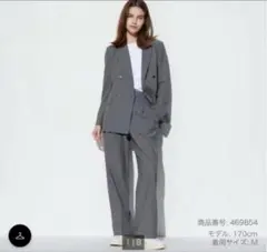 新品　タックワイドパンツ　XS グレー　※裾上げあり