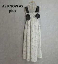AS KNOW AS plus 線画花柄 キャミワンピース リボン Fのサムネイル