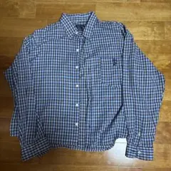 STUSSY チェック柄 長袖シャツ ネイビー Lのサムネイル