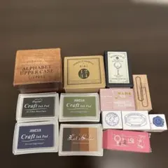 木製スタンプ　まとめ売り　アルファベット　数字　アンティークデザイン等
