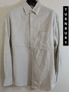 N7 TURNBURY ボタンダウンシャツMサイズ 生成り コットン100%長袖