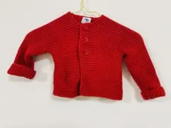 PETIT BATEAU 赤 カーディガン 6m 80センチ