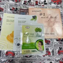 【まとめ売り】シート状 マスクパック 〈日本製〉〈韓国製〉他 合計10枚