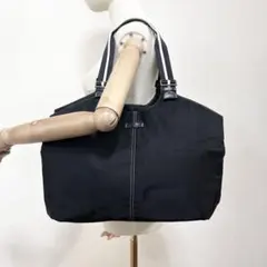 A757 良品 アニエスベー 3層トートバッグ ナイロン 大容量 黒 軽量