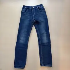 美品　ダークブルー ストレートパンツ 140cm ライトオン