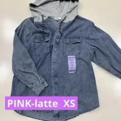 ピンクラテ　フード付きデニムシャツ　XSのサムネイル