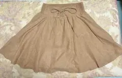 [Honeys] スウェードスカート（薄茶色）