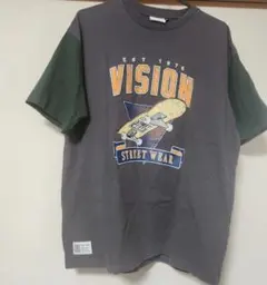 VISION STREET WEAR Tシャツ Mサイズ グレー/グリーン