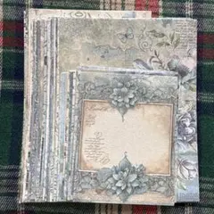 607コラージュ　青　セット　まとめ　素材　日記　紙もの　おすそ分け