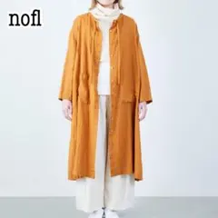 【未使用タグ付】nofl ノフル バックギャザーリネンワンピース
