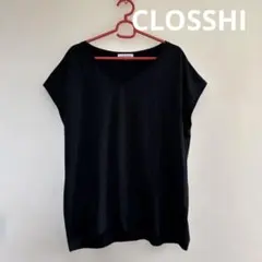 CLOSSHI　クロッシー　フレンチ　カットソー　LL　黒　Vネック