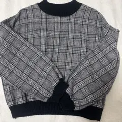 INGNI ニットリブグレンチェックトップス