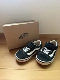 Vans キッズスニーカー 黒/白 ベルクロ