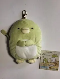 すみっコぐらし　ぬいぐるみ　【ぺんぎん？】　リール付パスケース