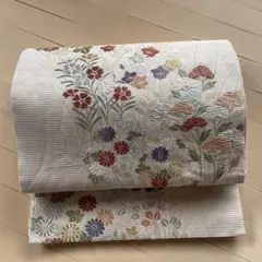 多色花柄刺繍 袋帯