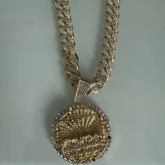 ゴールド チェーンネックレス ラウンドペンダント