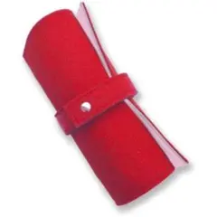 くるくるメガネポーチ ファブリック ロール式 メガネケース【レッド/ピンク】 赤