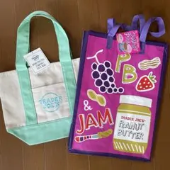 TRADER JOE'S パステルミニキャンバストートバッグ&エコバッグ。