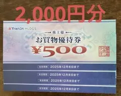 ヤマダ電機　お買物優待券 4枚　2000円分