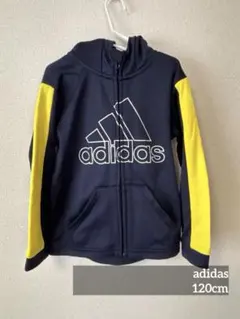 adidas アディダス キッズ ジャージ パーカー ネイビー イエロー
