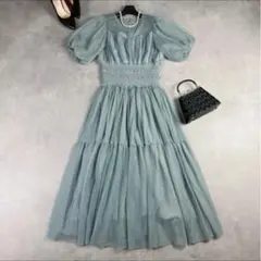 【美品】デイジーリンフォクシー 切り替えワンピース ドレス ティアード チュール 美品】デイジーリンフォクシー 切り替えワンピース ドレス ティアード