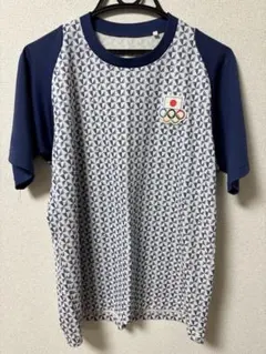 オリンピック 幾何学模様 Tシャツ ネイビー