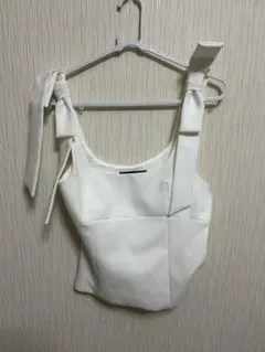 ZARA リボンストラップ キャミソール ホワイト XS