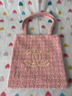 バッグ ノベルティ ツイードトートバッグ ピンク 容量がいい