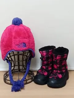 【キッズ】ノースフェイスボア帽子＆GTホーキンススノーブーツ　16cm