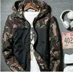 迷彩柄 グリーン カーキー マウンテンパーカー カジュアルパーカー XLサイズ