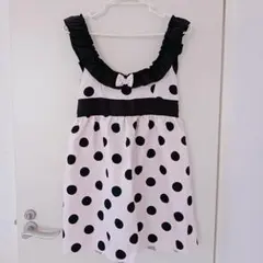 姫系♡ピンク水玉のフリルエプロン