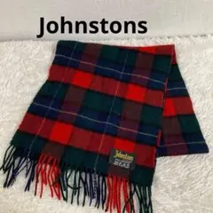 Johnstons of Elgin 100%カシミヤ タータンチェックマフラー