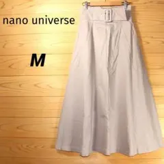 nano universe　フレアスカート　ロング　マキシ　ベルト　ベージュ　M