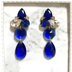 新作！A516♡青　ブルー　サファイア　ドロップ　ビジュー　ピアス　クリスタル