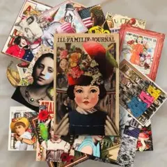 コラージュ素材　グラフィック① オリジナル素材紙　ジャンクジャーナル素材